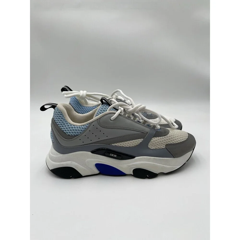 Men’s Christian Dior B22 Sneakers Lace Up Shoes Color White /Blue/Gray Size 41 - Picture 1 of 7